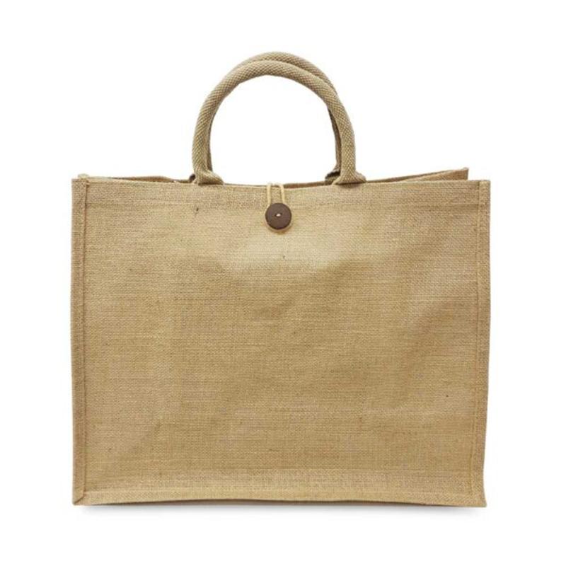 Jute Bag With Cotton Padded Handle With Logo